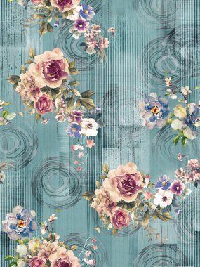 Tozlu arkaplan desenli çiçek tasarımı