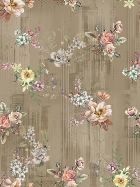 Tozlu arkaplan desenli çiçek tasarımı