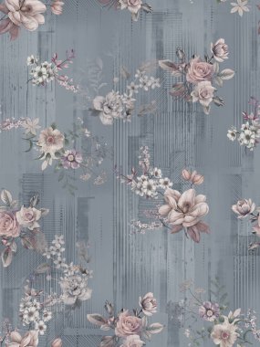 Tozlu arkaplan desenli çiçek tasarımı