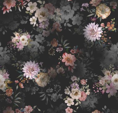 Soyut desenli kusursuz çiçek izin tasarımı