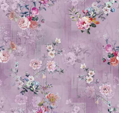 Soyut desenli kusursuz çiçek izin tasarımı