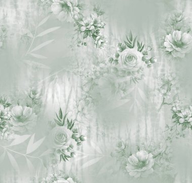 Soyut desenli kusursuz çiçek izin tasarımı