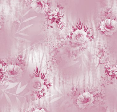 Soyut desenli kusursuz çiçek izin tasarımı