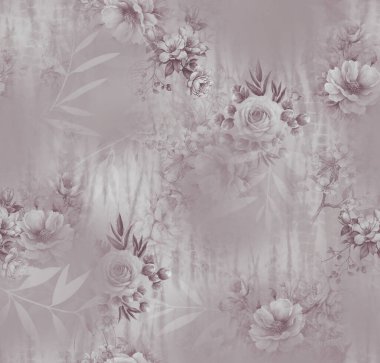 Soyut desenli kusursuz çiçek izin tasarımı