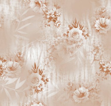 Soyut desenli kusursuz çiçek izin tasarımı