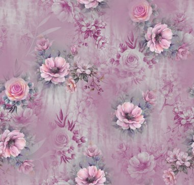 Soyut desenli kusursuz çiçek izin tasarımı