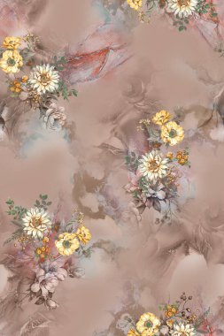 Soyut desenli kusursuz çiçek izin tasarımı
