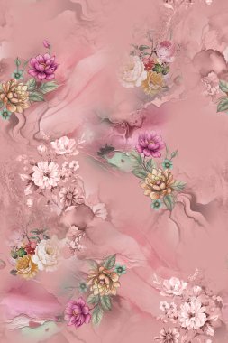 Soyut desenli kusursuz çiçek izin tasarımı