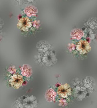 arkaplan ve sari tasarımı için çiçek izin tasarımı