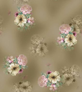 arkaplan ve sari tasarımı için çiçek izin tasarımı