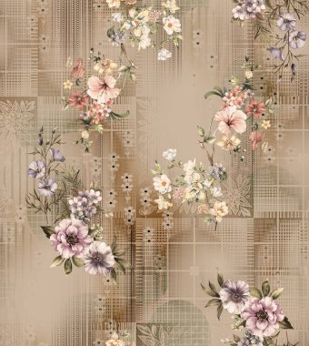 Soyut desenli kusursuz çiçek izin tasarımı