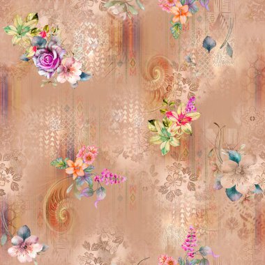 çiçek izin desen desen baskı tasarımı