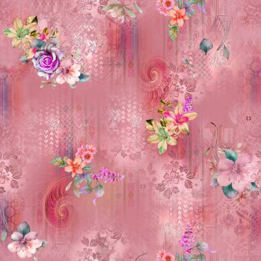 çiçek izin desen desen baskı tasarımı