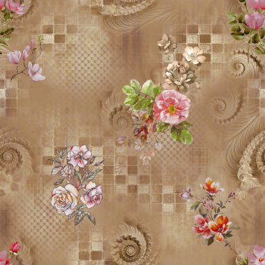 çiçek izin desen desen baskı tasarımı