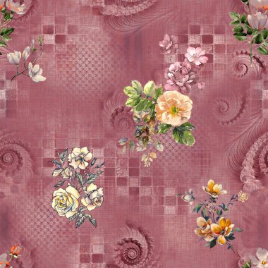 çiçek izin desen desen baskı tasarımı