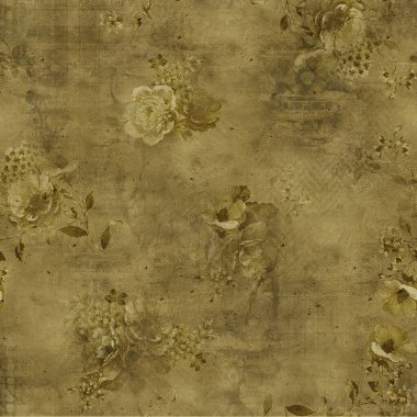 Etnik geometrik arkaplan baskısı ve çiçek izni 