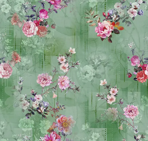 Soyut desenli kusursuz çiçek izin tasarımı