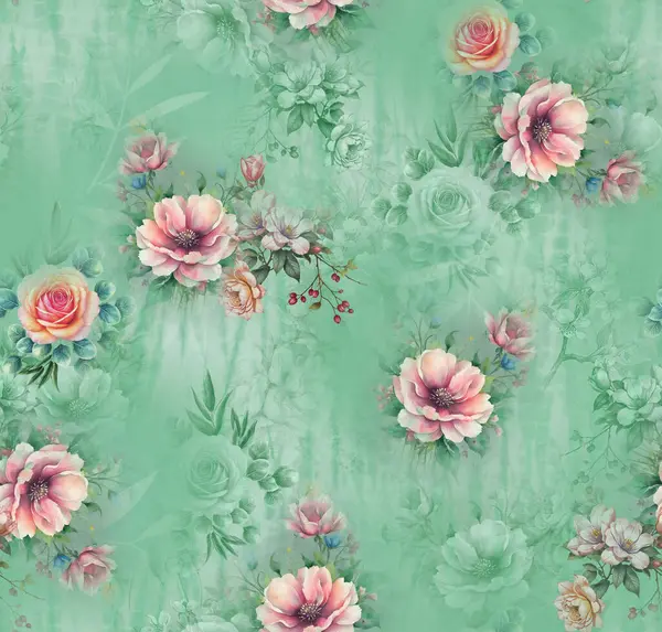 Soyut desenli kusursuz çiçek izin tasarımı