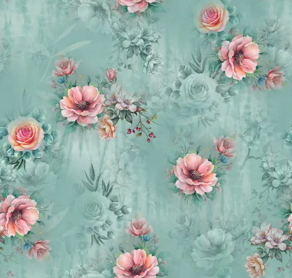 Soyut desenli kusursuz çiçek izin tasarımı