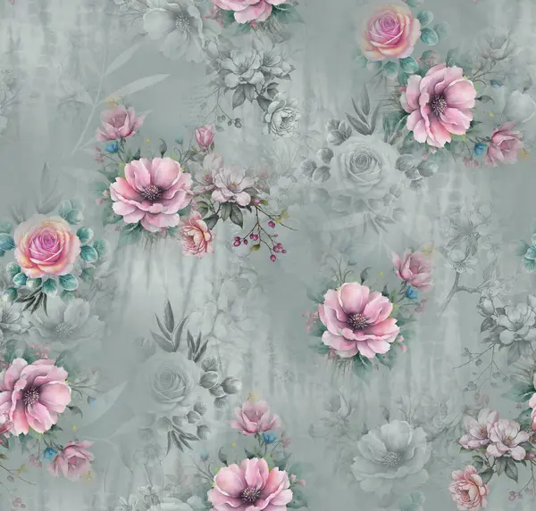 Soyut desenli kusursuz çiçek izin tasarımı