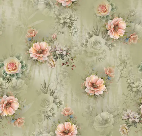 Soyut desenli kusursuz çiçek izin tasarımı