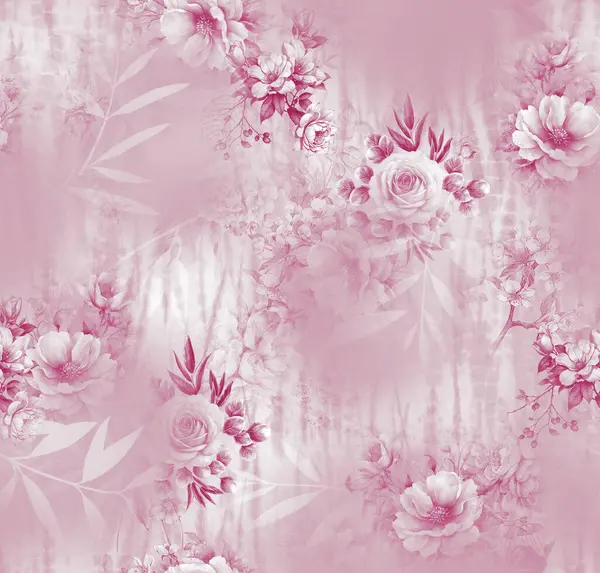 Soyut desenli kusursuz çiçek izin tasarımı