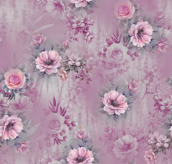 Soyut desenli kusursuz çiçek izin tasarımı