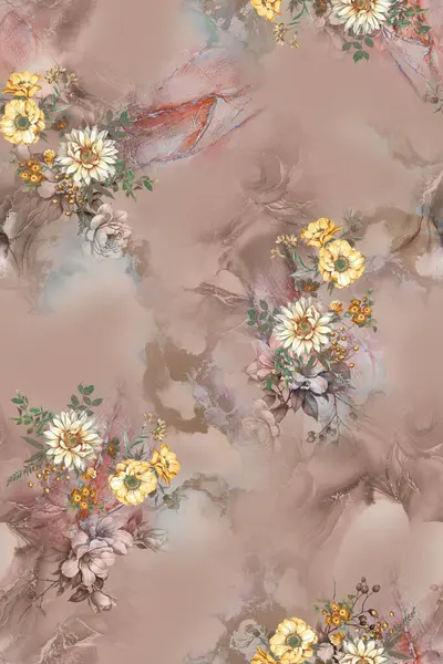 Soyut desenli kusursuz çiçek izin tasarımı