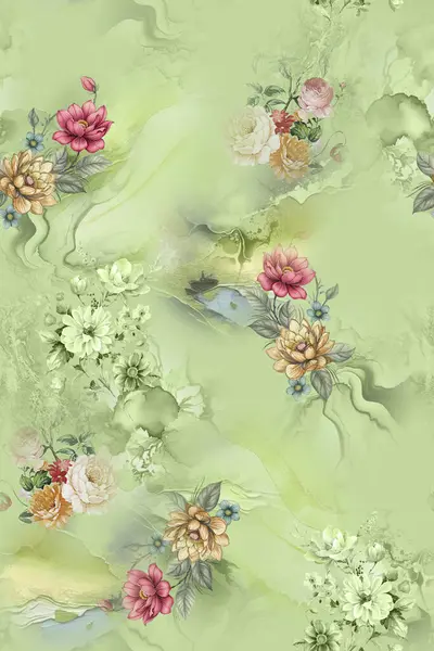 Soyut desenli kusursuz çiçek izin tasarımı