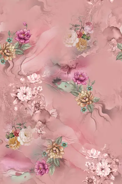 Soyut desenli kusursuz çiçek izin tasarımı