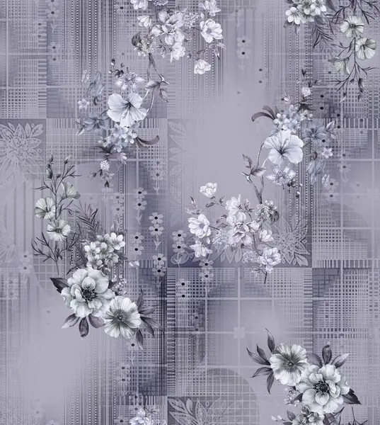 Soyut desenli kusursuz çiçek izin tasarımı