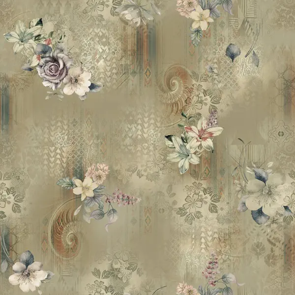 çiçek izin desen desen baskı tasarımı