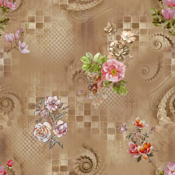 çiçek izin desen desen baskı tasarımı