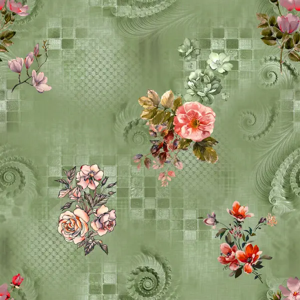 çiçek izin desen desen baskı tasarımı