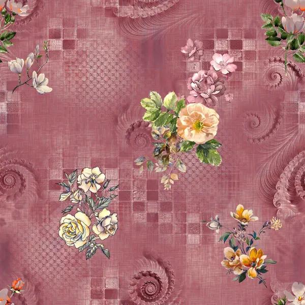 çiçek izin desen desen baskı tasarımı