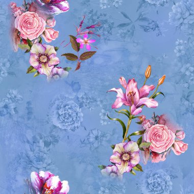 soyut geometrik arkaplan tasarım izi ve çiçek izleyici 