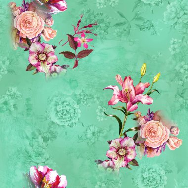 soyut geometrik arkaplan tasarım izi ve çiçek izleyici 