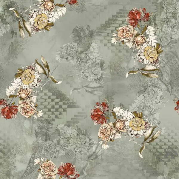 çiçek izin desen desen baskı tasarımı