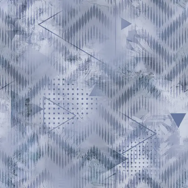 Soyut geometrik çizgileri olan kusursuz mavi desen