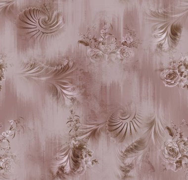 Soyut bir bükülme ile renksiz çiçek tasarımı, tekstil baskıları, ambalaj kağıdı ve dijital arka planlar için ideal