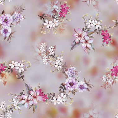 Soyut bir bükülme ile renksiz çiçek tasarımı, tekstil baskıları, ambalaj kağıdı ve dijital arka planlar için ideal