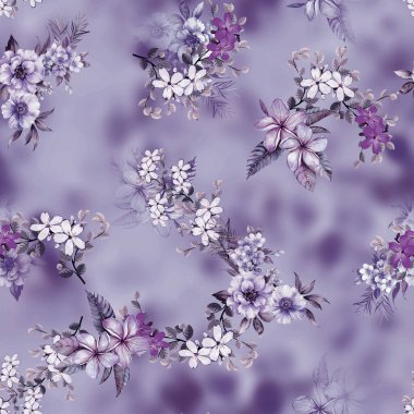 Titreşimli, çiçekli, soyut desenli el çizimi çiçekler, kusursuz bir yineleme. Kumaş baskılar, duvar kağıtları ve dekoratif arka planlar için mükemmel.