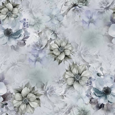 Titreşimli, çiçekli, soyut desenli el çizimi çiçekler, kusursuz bir yineleme. Kumaş baskılar, duvar kağıtları ve dekoratif arka planlar için mükemmel.