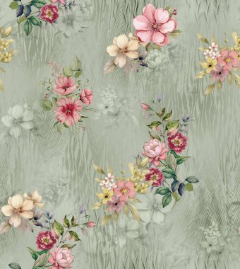 Titreşimli, çiçekli, soyut desenli el çizimi çiçekler, kusursuz bir yineleme. Kumaş baskılar, duvar kağıtları ve dekoratif arka planlar için mükemmel.