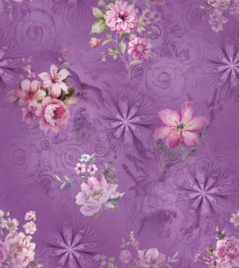 Titreşimli, çiçekli, soyut desenli el çizimi çiçekler, kusursuz bir yineleme. Kumaş baskılar, duvar kağıtları ve dekoratif arka planlar için mükemmel.