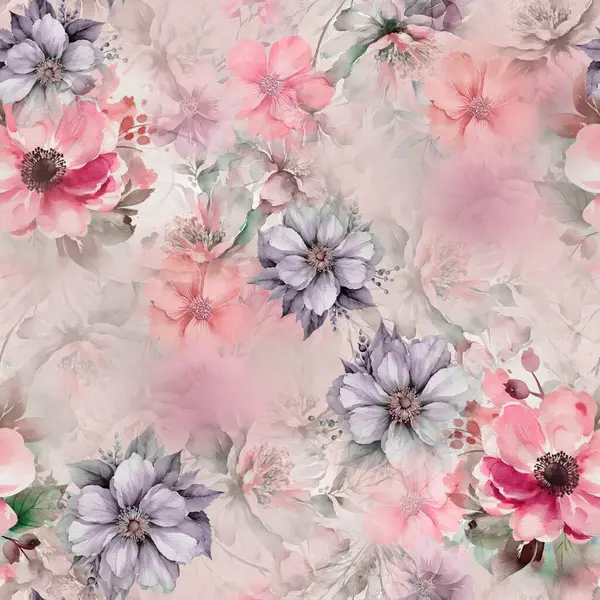Titreşimli, çiçekli, soyut desenli el çizimi çiçekler, kusursuz bir yineleme. Kumaş baskılar, duvar kağıtları ve dekoratif arka planlar için mükemmel.