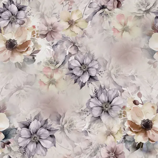 Titreşimli, çiçekli, soyut desenli el çizimi çiçekler, kusursuz bir yineleme. Kumaş baskılar, duvar kağıtları ve dekoratif arka planlar için mükemmel.