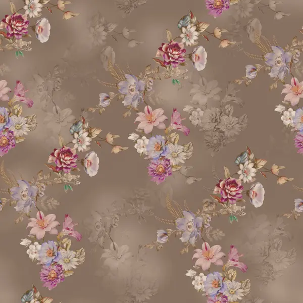 Titreşimli, çiçekli, soyut desenli el çizimi çiçekler, kusursuz bir yineleme. Kumaş baskılar, duvar kağıtları ve dekoratif arka planlar için mükemmel.