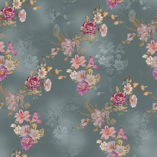 Titreşimli, çiçekli, soyut desenli el çizimi çiçekler, kusursuz bir yineleme. Kumaş baskılar, duvar kağıtları ve dekoratif arka planlar için mükemmel.