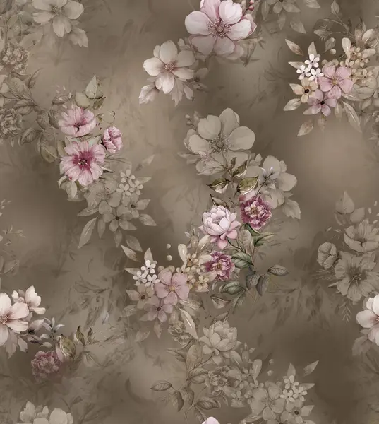 Titreşimli, çiçekli, soyut desenli el çizimi çiçekler, kusursuz bir yineleme. Kumaş baskılar, duvar kağıtları ve dekoratif arka planlar için mükemmel.